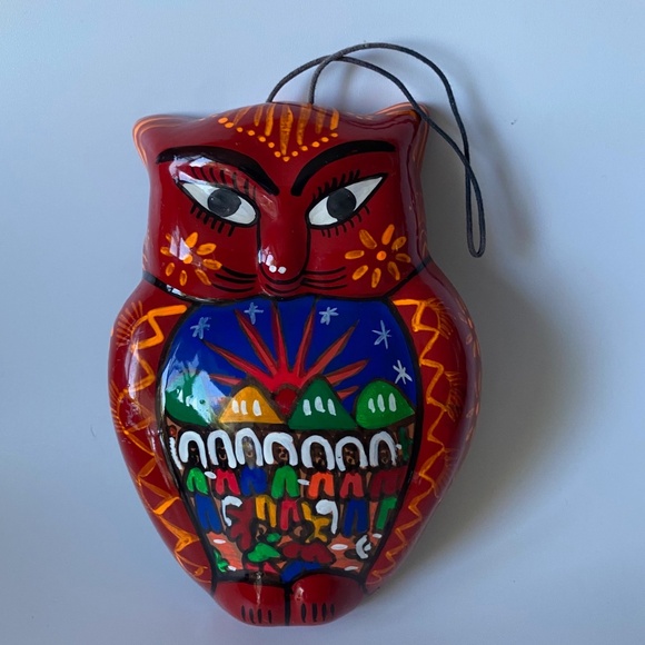 Owl Shaped 3D Wall Hanging: Mexican Folk Pottery - Picture 1 of 5